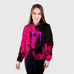 Куртка с капюшоном женская Monster energy fire pink, цвет: 3D-черный — фото 2
