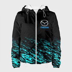 Куртка с капюшоном женская Mazda голубые краски, цвет: 3D-белый