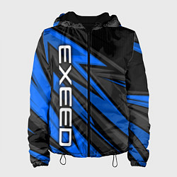 Куртка с капюшоном женская Exeed - синяя абстракция, цвет: 3D-черный