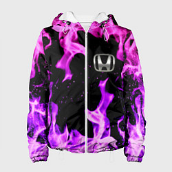 Куртка с капюшоном женская Honda flame pink, цвет: 3D-белый