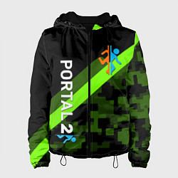 Куртка с капюшоном женская Portal camo steel geometry, цвет: 3D-черный