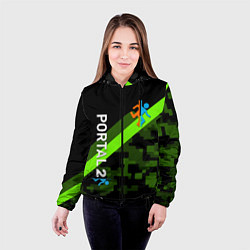 Куртка с капюшоном женская Portal camo steel geometry, цвет: 3D-черный — фото 2