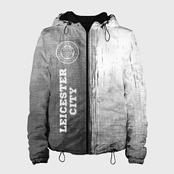 Куртка с капюшоном женская Leicester City - grey gradient по-вертикали, цвет: 3D-черный
