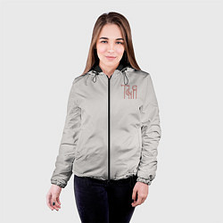 Куртка с капюшоном женская Таня - красная надпись вязью, цвет: 3D-черный — фото 2