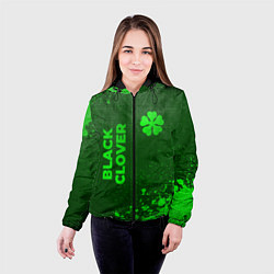 Куртка с капюшоном женская Black Clover - green gradient вертикально, цвет: 3D-черный — фото 2