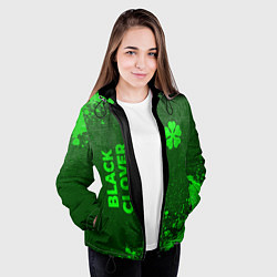 Куртка с капюшоном женская Black Clover - green gradient вертикально, цвет: 3D-черный — фото 2