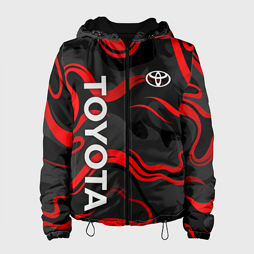 Женская куртка Toyota - красные языки пламени / 3D-Черный – фото 1