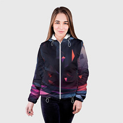Куртка с капюшоном женская Абстрактный вихрь, цвет: 3D-белый — фото 2