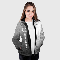 Куртка с капюшоном женская God of War - grey gradient по-вертикали, цвет: 3D-черный — фото 2