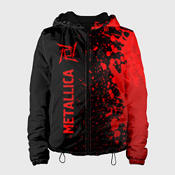 Куртка с капюшоном женская Metallica - red gradient по-вертикали, цвет: 3D-черный