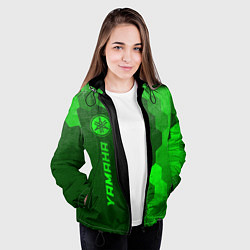 Куртка с капюшоном женская Yamaha - green gradient по-вертикали, цвет: 3D-черный — фото 2