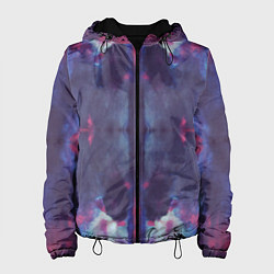 Куртка с капюшоном женская Тай-дай космос, цвет: 3D-черный