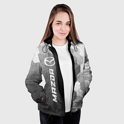 Куртка с капюшоном женская Mazda - grey gradient по-вертикали, цвет: 3D-черный — фото 2