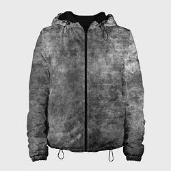 Куртка с капюшоном женская Абстракция - gray wall, цвет: 3D-черный