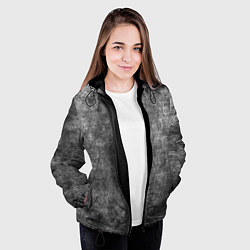 Куртка с капюшоном женская Абстракция - gray wall, цвет: 3D-черный — фото 2
