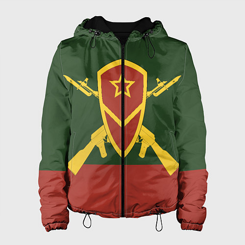 Женская куртка Мотострелковые войска: герб со щитом / 3D-Черный – фото 1