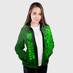 Куртка с капюшоном женская Atletico Madrid - green gradient по-вертикали, цвет: 3D-черный — фото 2