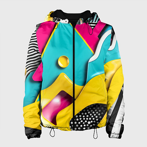 Женская куртка Праздничная абстракция / 3D-Черный – фото 1