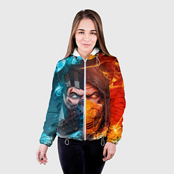 Куртка с капюшоном женская Mortal Kombat - Саб-зиро и Скорпион, цвет: 3D-белый — фото 2