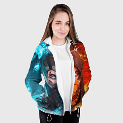 Куртка с капюшоном женская Mortal Kombat - Саб-зиро и Скорпион, цвет: 3D-белый — фото 2