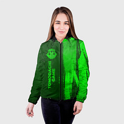 Куртка с капюшоном женская Tomodachi Game - green gradient по-вертикали, цвет: 3D-черный — фото 2