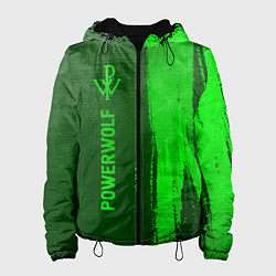 Куртка с капюшоном женская Powerwolf - green gradient по-вертикали, цвет: 3D-черный