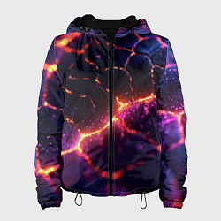 Куртка с капюшоном женская Текстура вулкана, цвет: 3D-черный