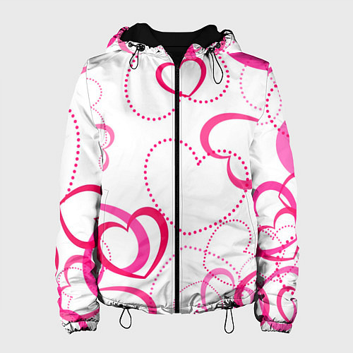 Женская куртка Подборка сердец / 3D-Черный – фото 1