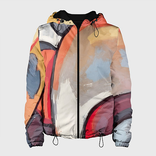 Женская куртка Абстракция с кругами / 3D-Черный – фото 1