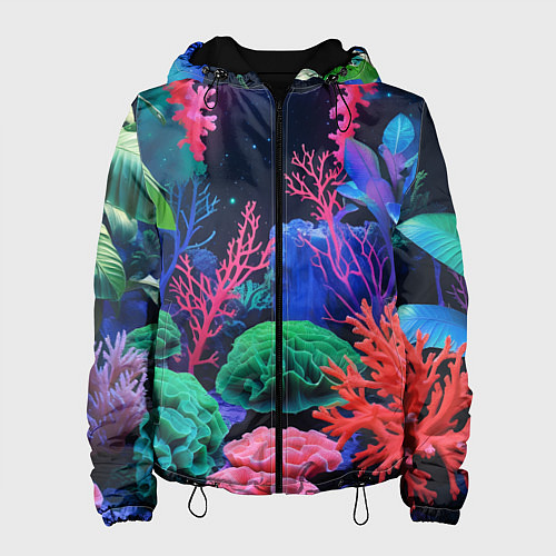 Женская куртка Подводный мир с кораллами / 3D-Черный – фото 1