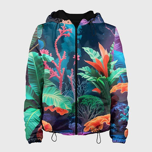 Женская куртка Морские растения / 3D-Черный – фото 1