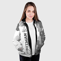 Куртка с капюшоном женская Hitman - white gradient по-вертикали, цвет: 3D-черный — фото 2
