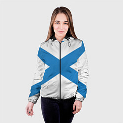 Куртка с капюшоном женская Военно-морской флот: Андреевский флаг, цвет: 3D-черный — фото 2