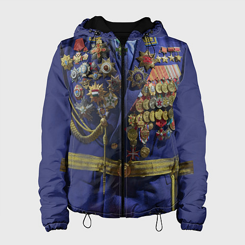 Женская куртка Парадный китель генерала с медалями / 3D-Черный – фото 1