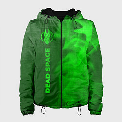Куртка с капюшоном женская Dead Space - green gradient по-вертикали, цвет: 3D-черный