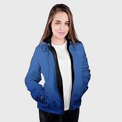 Куртка с капюшоном женская Сине-голубой текстурированный градиент, цвет: 3D-черный — фото 2