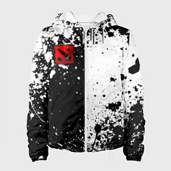 Куртка с капюшоном женская Дота 2 - белые брызги, цвет: 3D-белый