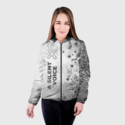 Куртка с капюшоном женская A Silent Voice - white gradient по-вертикали, цвет: 3D-черный — фото 2