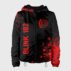 Куртка с капюшоном женская Blink 182 - red gradient вертикально, цвет: 3D-черный