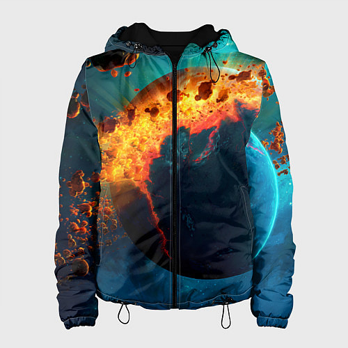 Женская куртка Взрыв планеты / 3D-Черный – фото 1