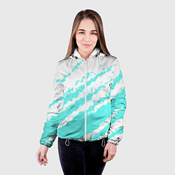 Куртка с капюшоном женская The color is light blue and white, цвет: 3D-белый — фото 2