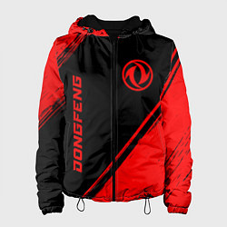 Куртка с капюшоном женская Dongfeng - red gradient вертикально, цвет: 3D-черный