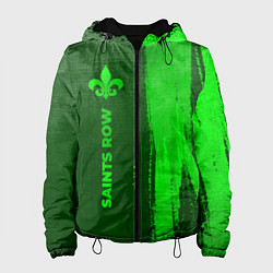 Куртка с капюшоном женская Saints Row - green gradient по-вертикали, цвет: 3D-черный