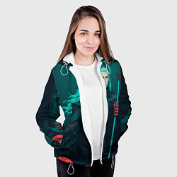 Куртка с капюшоном женская Седовласый некромант, цвет: 3D-белый — фото 2