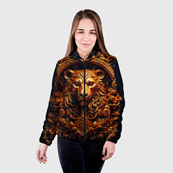Куртка с капюшоном женская Лев узор, цвет: 3D-черный — фото 2