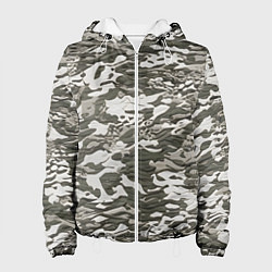 Куртка с капюшоном женская Фактурный камуфляж, цвет: 3D-белый