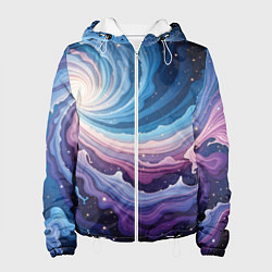 Куртка с капюшоном женская Космическая волна, цвет: 3D-белый