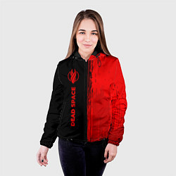 Куртка с капюшоном женская Dead Space - red gradient по-вертикали, цвет: 3D-черный — фото 2