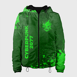 Женская куртка Cyberpunk 2077 - green gradient вертикально