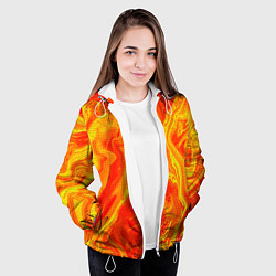 Куртка с капюшоном женская Огненный жёлто-красный, цвет: 3D-белый — фото 2